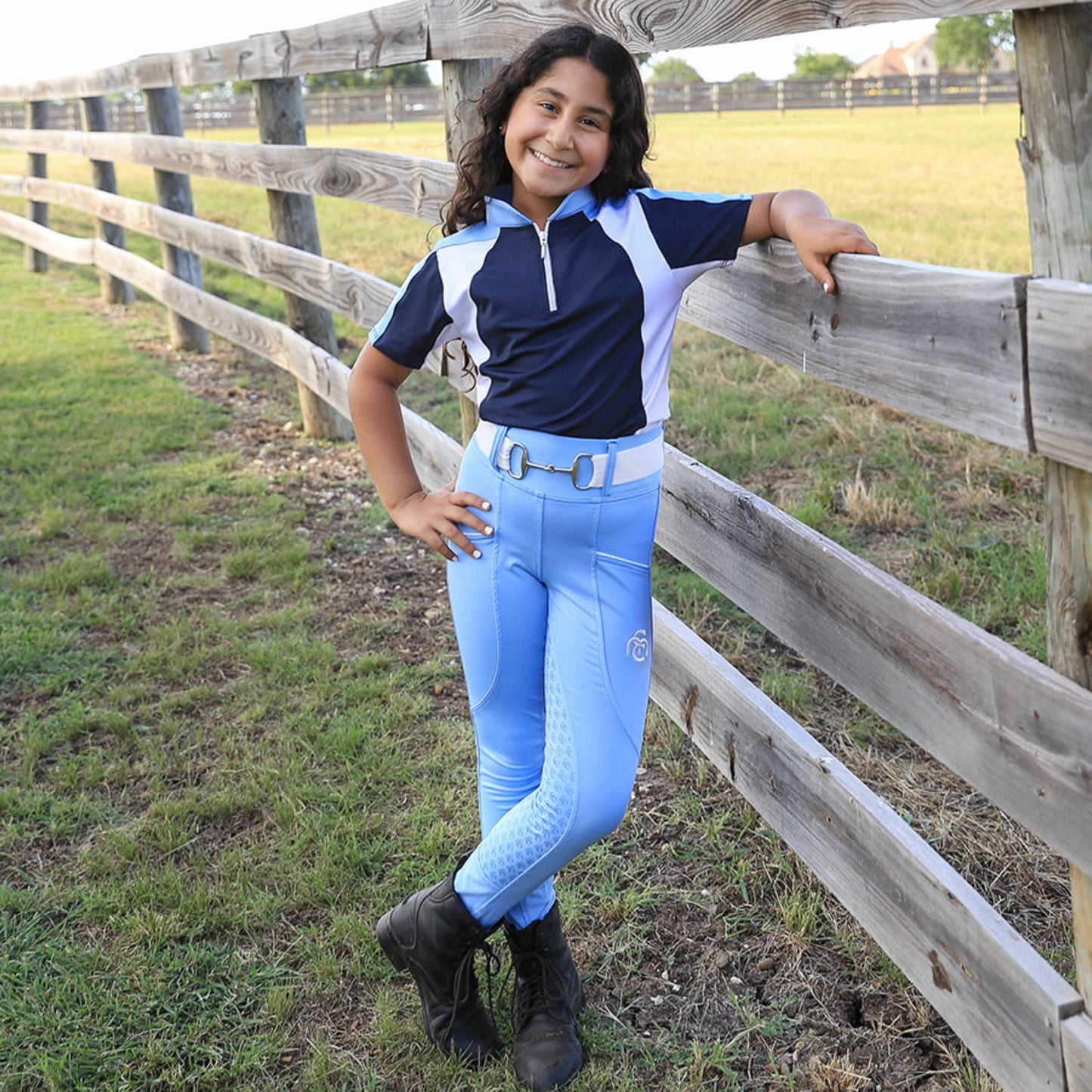 Harmony Riding Breeches - Cotton Candy Blue - Full Seat Silicone  (Youth & Women Sizes)