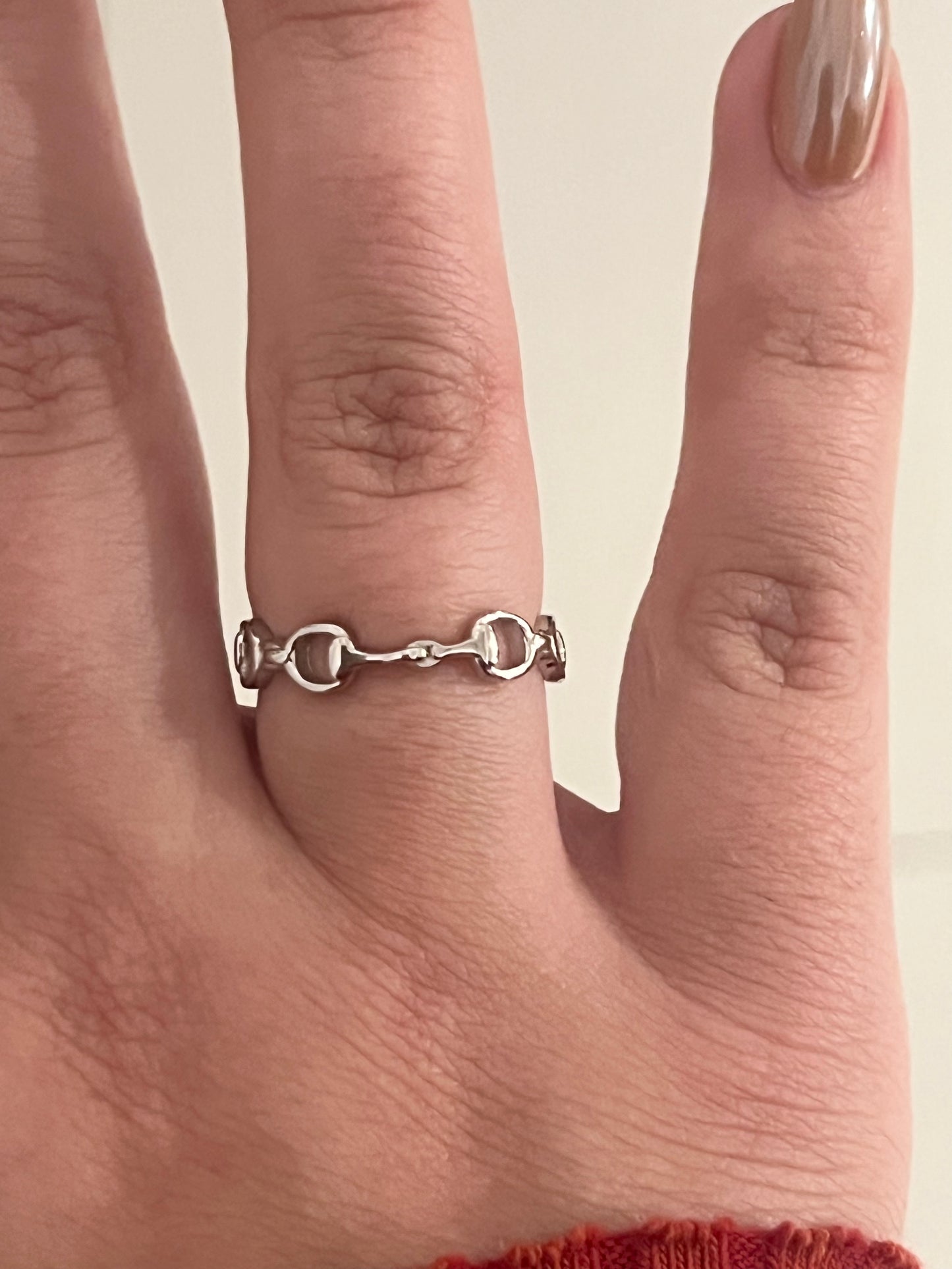 Sterling Silver Adjustable D Bit Ring