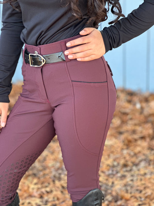 Regal Breeches - Burgundy Half Seat