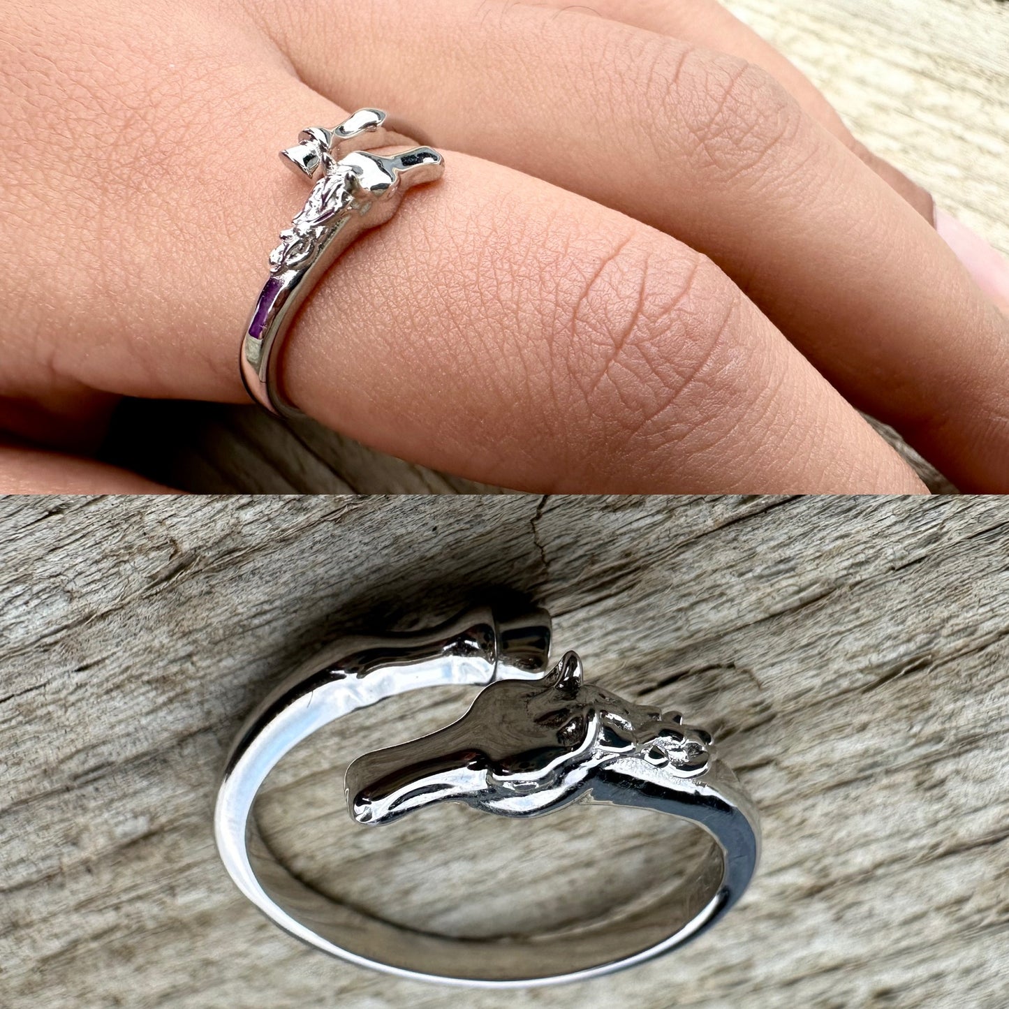 Sterling Silver Adjustable  Equine Harmony Ring