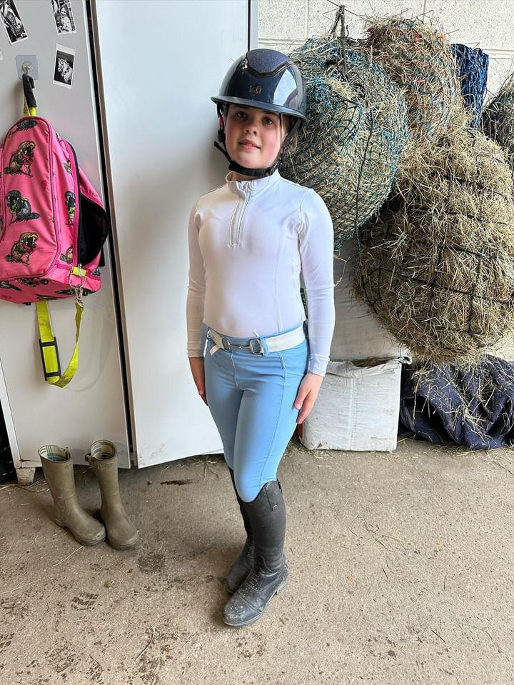 Serene Riding Breeches - Cotton Candy Blue - Knee Patch  (Youth sizes)