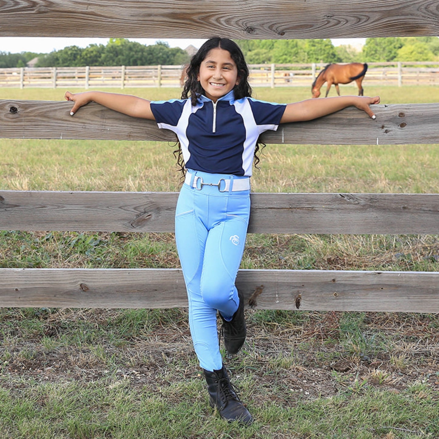 Harmony Riding Breeches - Cotton Candy Blue - Full Seat Silicone  (Youth & Women Sizes)