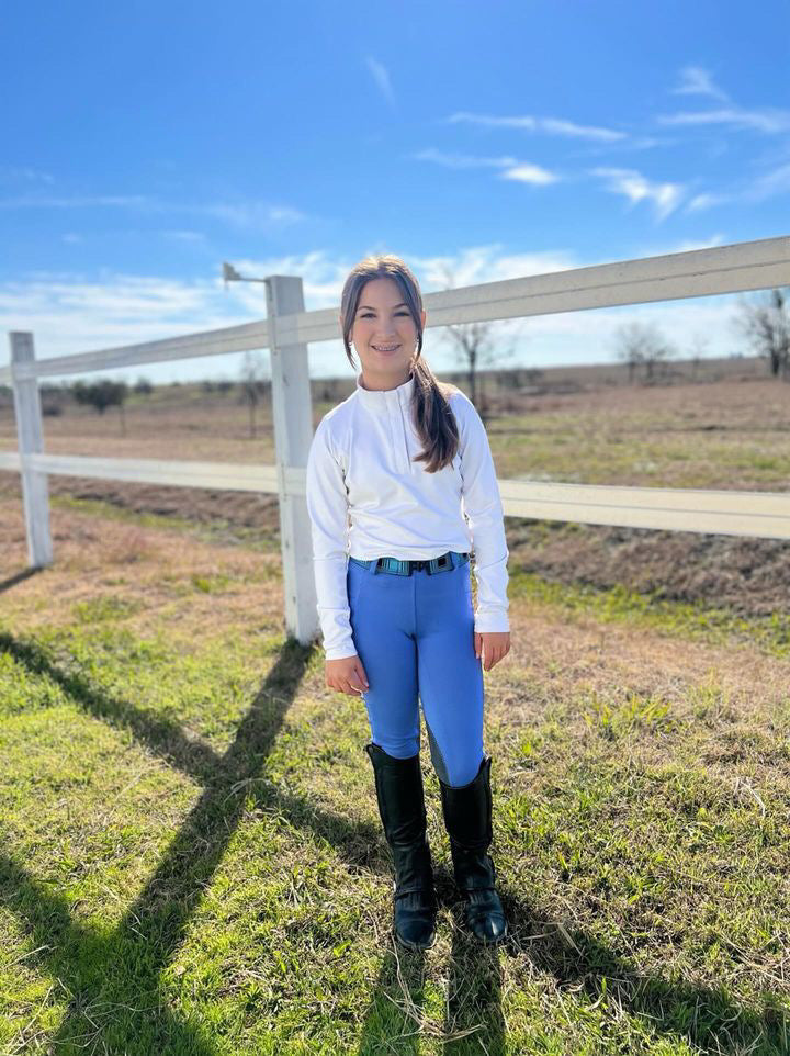 Serene Riding Breeches - Sky Blue - Knee Patch  (Women: S, M Girls:XXL)