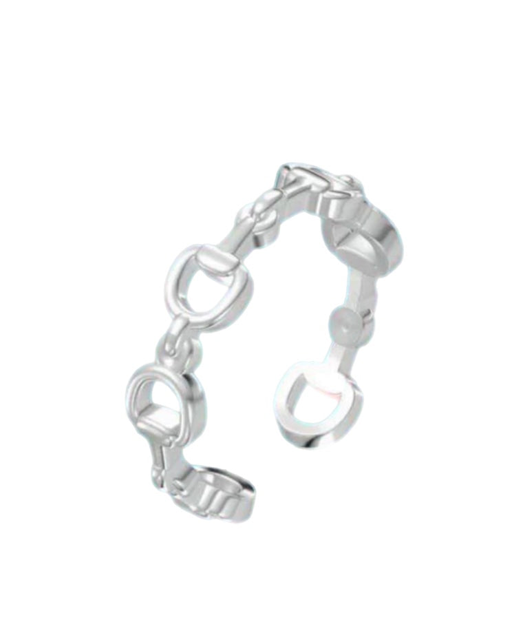 Sterling Silver Adjustable D Bit Ring