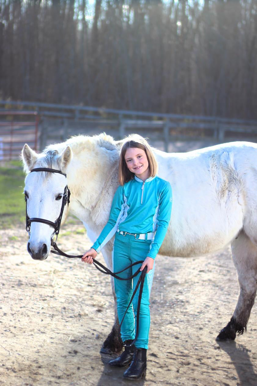 Essence Equestrian Full Seat Breeches - Turquoise  (Youth sizes)