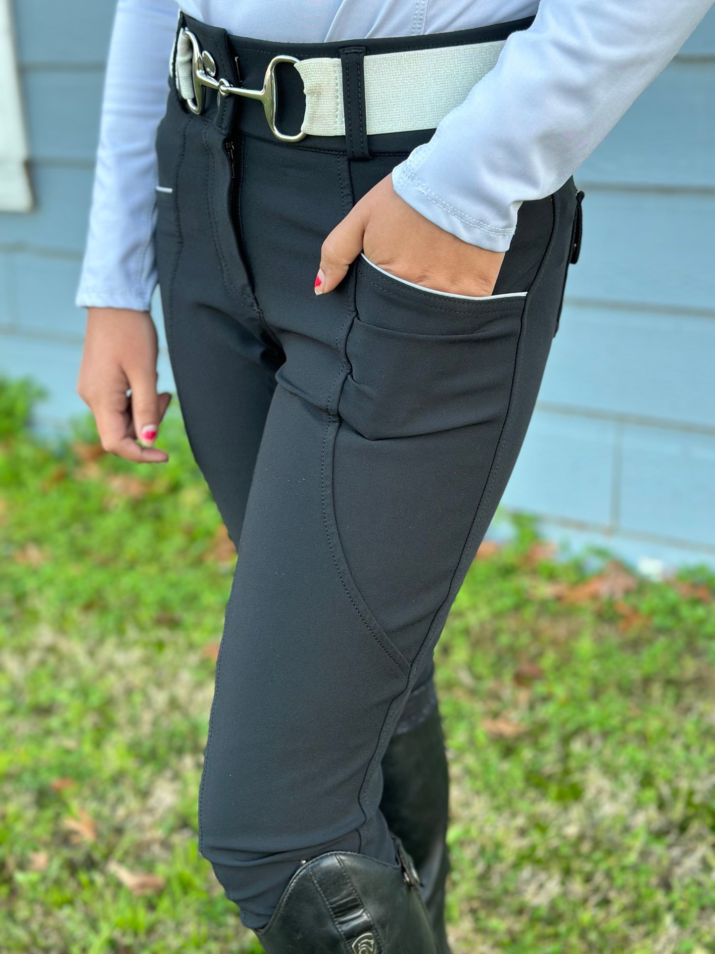 Regal Breeches - Black Half Seat