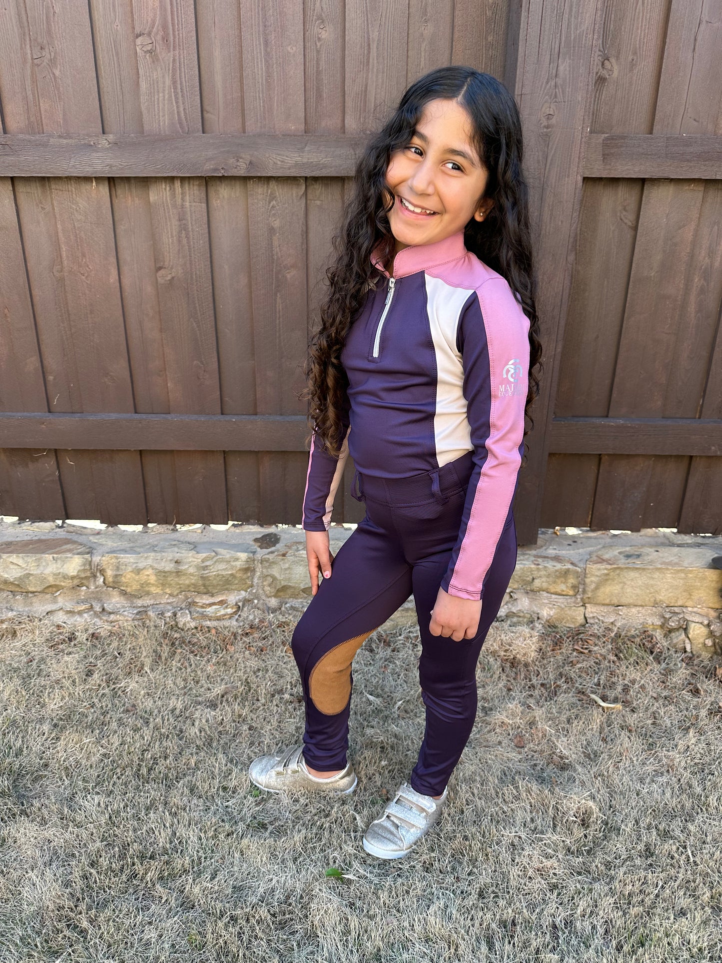 Serene Riding Breeches - Plum - Knee Patch (Youth sizes)