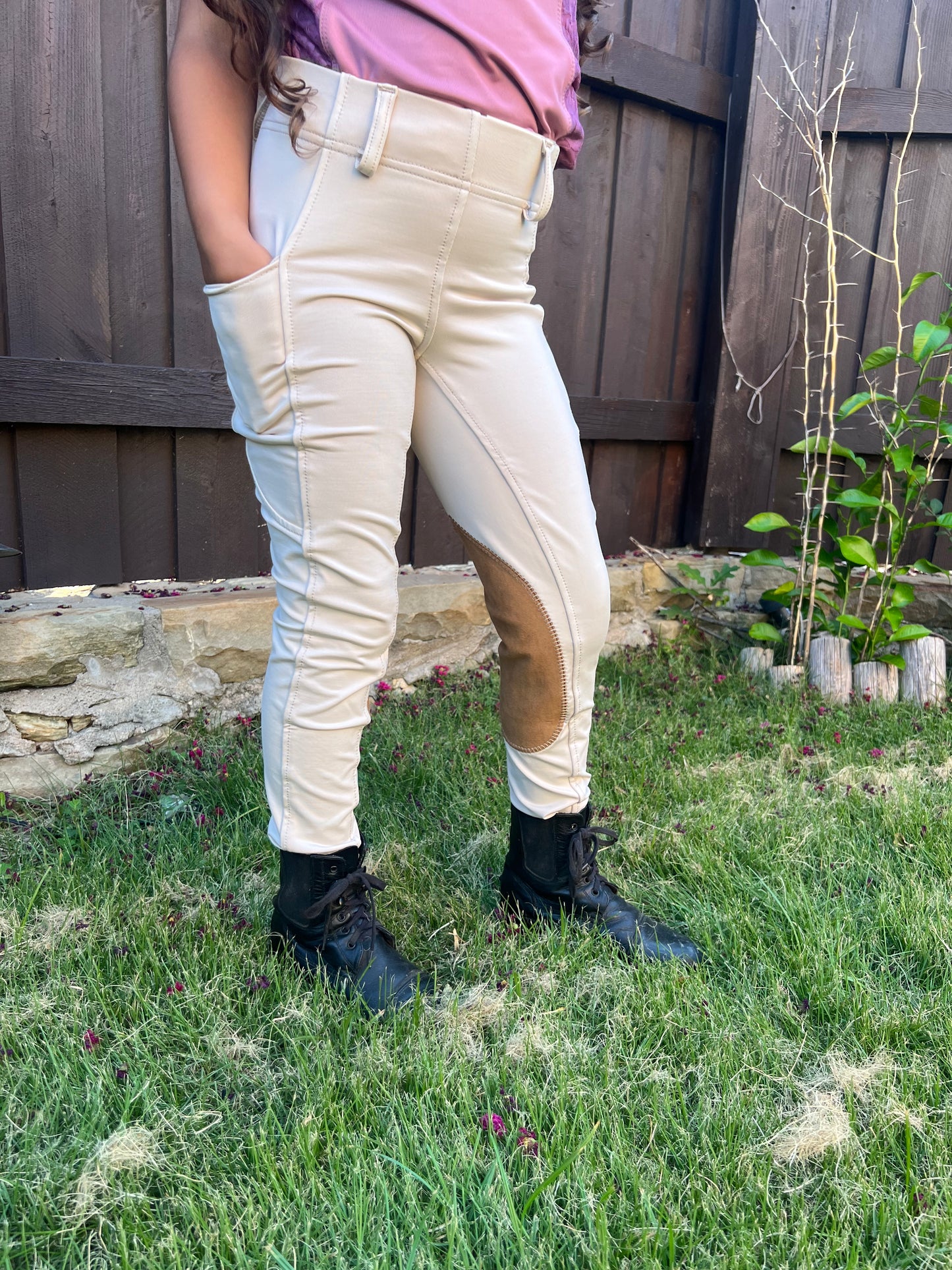 Serene Riding Breeches - Light Beige - Knee Patch (Youth sizes)