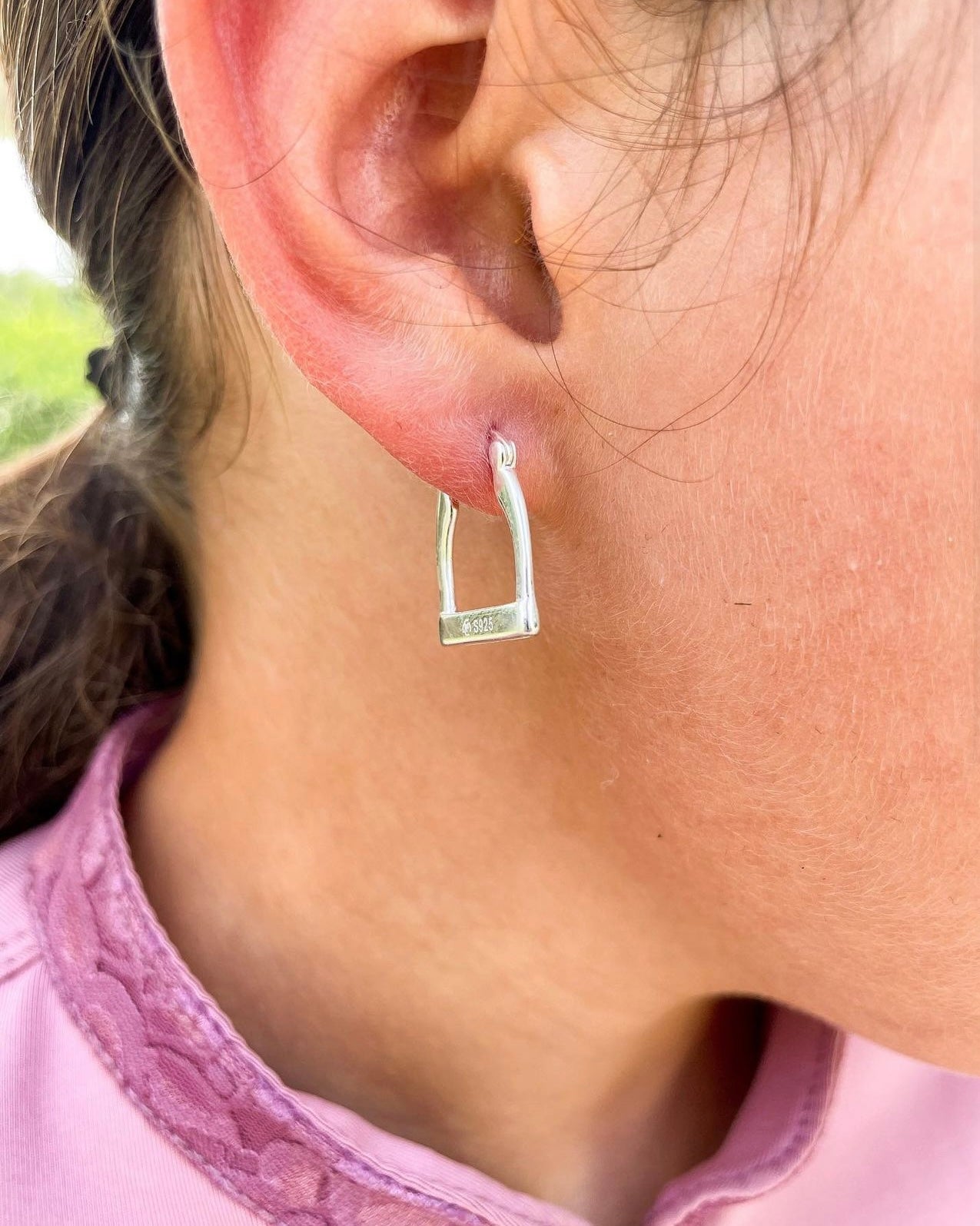 Sterling Silver - Stirrup Earrings