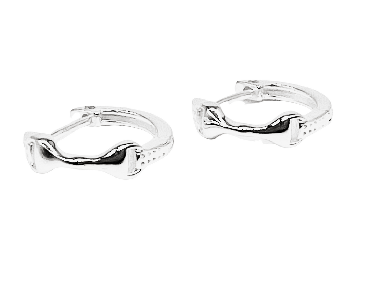 Sterling Silver - Snaffle Bit Hoop Earrings